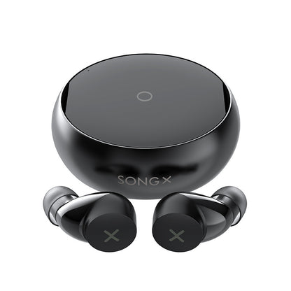 Waterproof noise-cancelling true wireless earbuds.